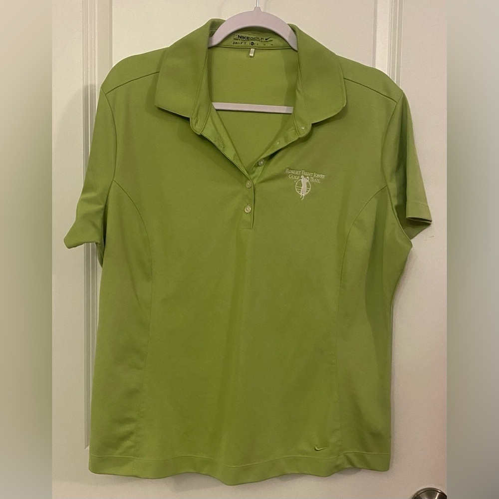 Nike Golf Shirt Size XL Lime Green Dri-Fit Robert Trent Jones Golf Trail